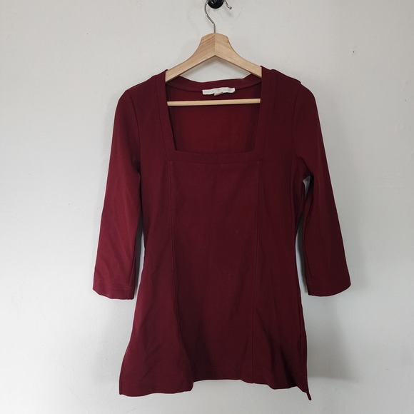 Boston Design Studio Tops - Womens Boston Proper Red 3/4 Sleeve Shirt Size Small